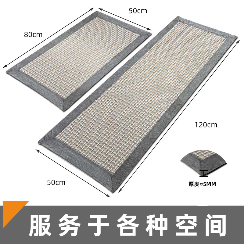 Amazon linen kitchen MATS, long anti-slip floor MATS, cross-border entrance door MATS, household carpets wholesale, large edge banding