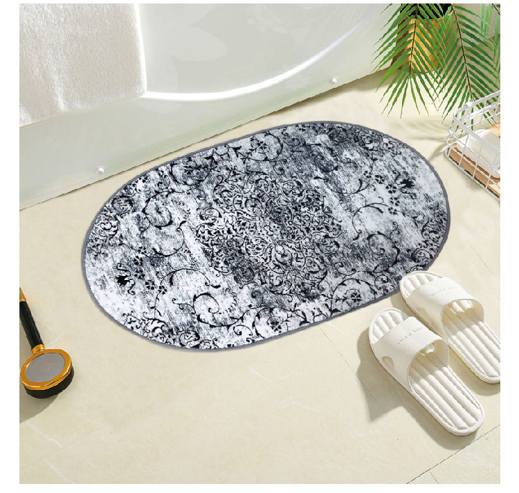 High-end light luxury faux cashmere bathroom floor mat, water-absorbing and anti-slip carpet, room door, living room and study door floor mat, anti-slip mat pic 4