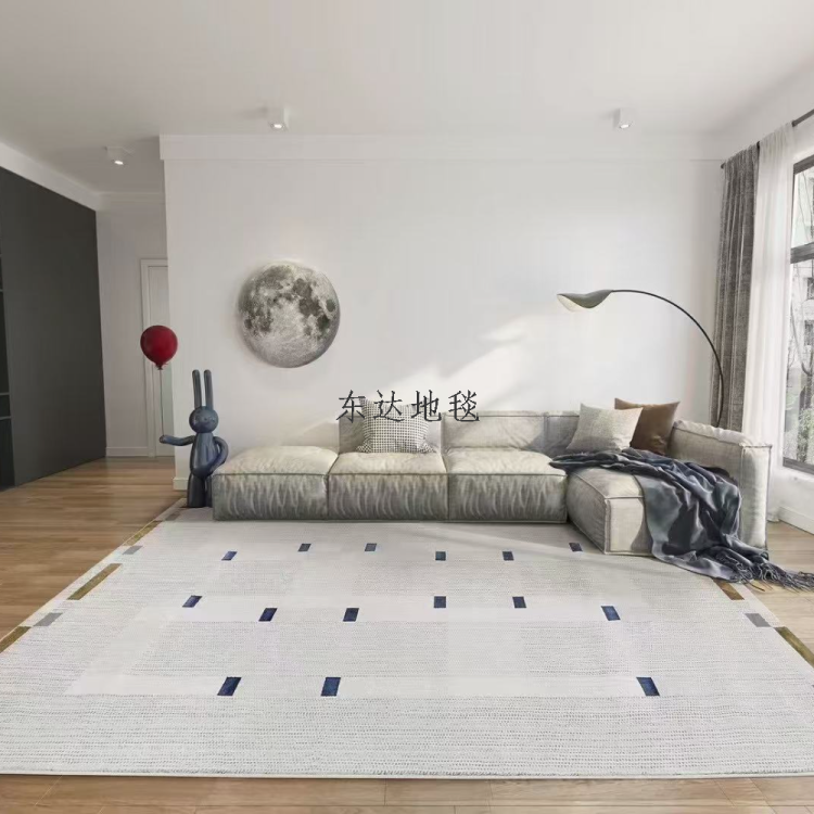 The gilded series of simple line woven carpets are suitable for luxurious, high-end, classic and modern styles in living rooms and bedrooms Application Scenario