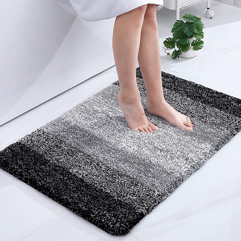 Cross-border simple gradient color bathroom absorbent mat, bedroom door mat, bathroom and kitchen waterproof and anti-slip carpet floor mat Item Picture