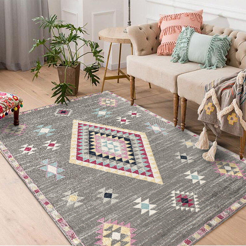 The living room features a large modern and simple coffee table, a carpet, a disposable bed mat for home use, and a floor mat. The bedroom is in an ins Nordic style Specification image