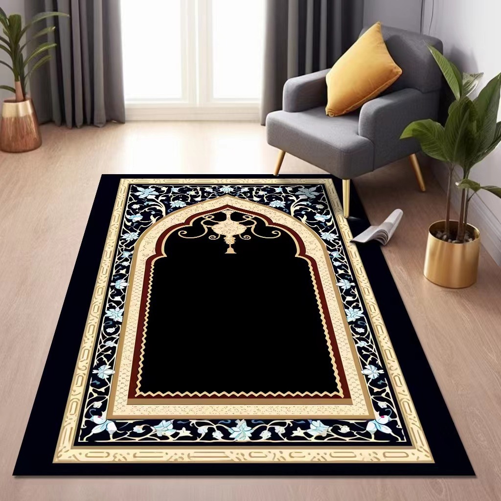 Cross-border classical kneeling mat, home living room worship carpet, Middle Eastern ethnic worship and prayer mat, crystal velvet print Specification image