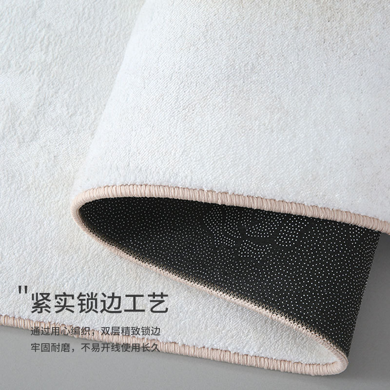 French cream-style round carpet with a light luxury and high-end feel, faux cashmere makeup stool floor mat, maintenance-free bedroom bedside blanket Application Scenario