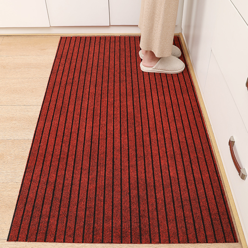 Seven-striped kitchen anti-slip, oil-absorbing and water-absorbing carpet, household entrance door mat, door, bedroom and balcony long foot mat custom-made