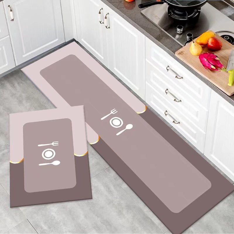 Diatom mud soft absorbent mat, household kitchen floor mat, carpet, modern and simple absorbent, anti-slip, quick-drying bathroom door mat details Picture