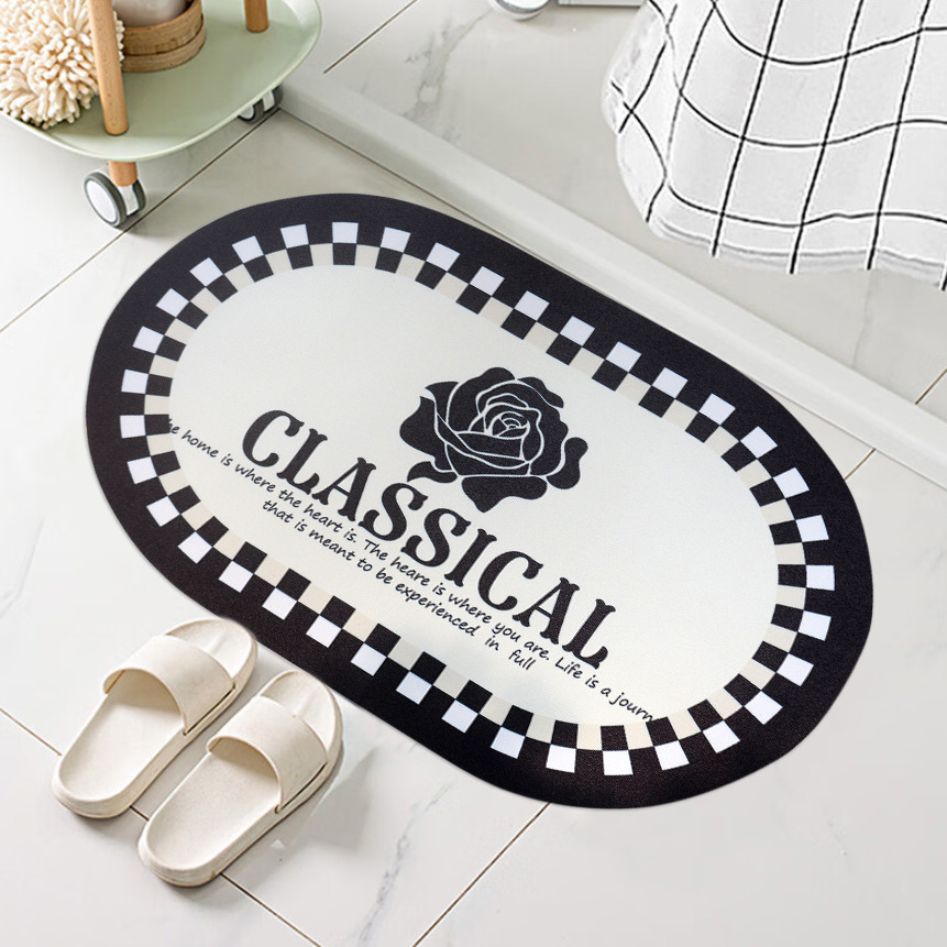 Nordic entrance door mat, leather washable and non-washable mat, door entry foot mat, household door mat, dirt-resistant carpet mat details Picture
