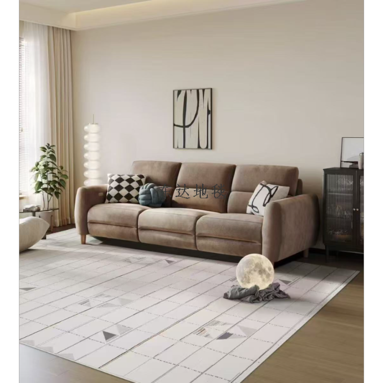 The gilded series of simple line woven carpets are suitable for luxurious, high-end, classic and modern styles in living rooms and bedrooms Item Picture