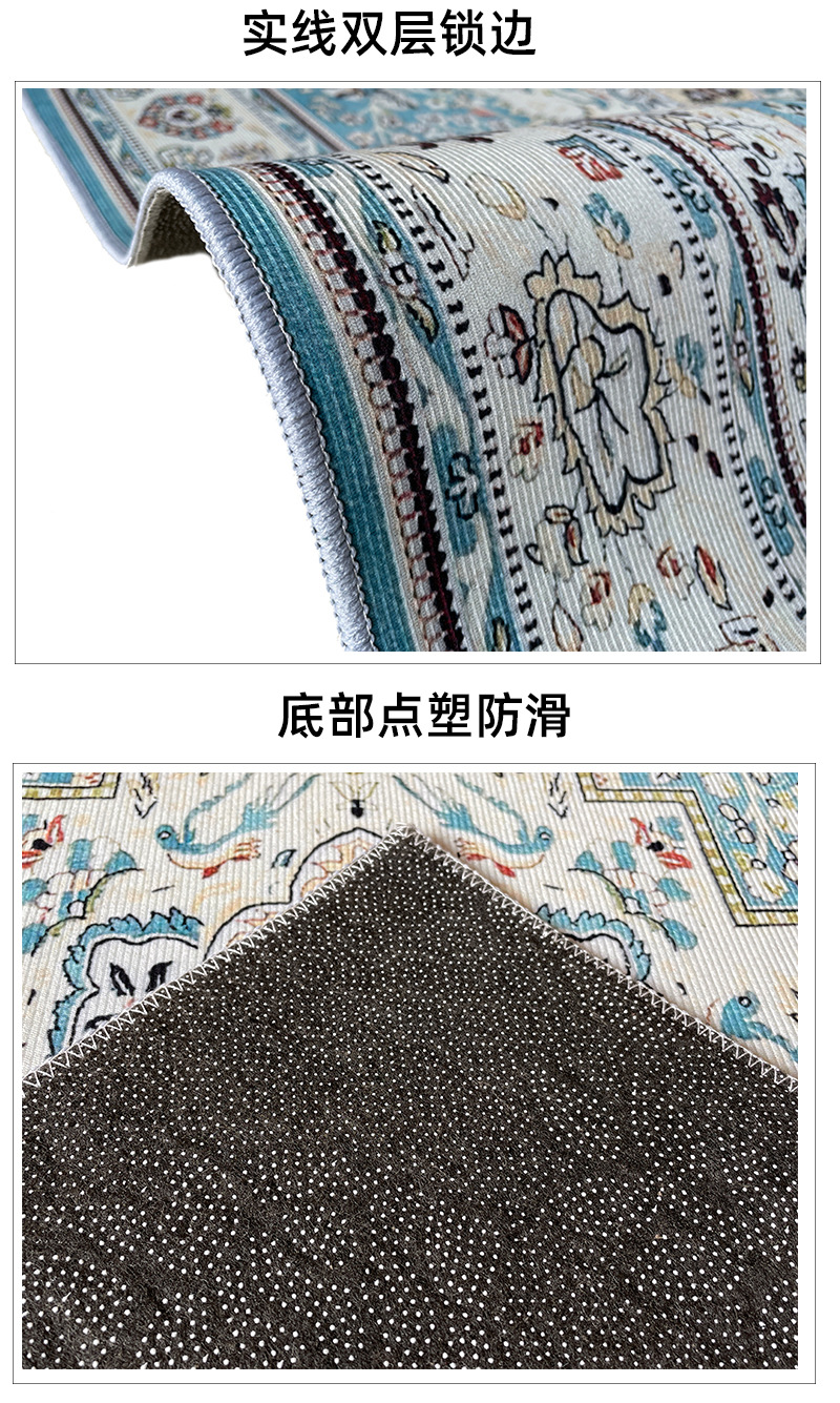 欧式地毯客厅茶几地垫卧室床边复古美式轻奢沙发榻榻米家用地毯详情3