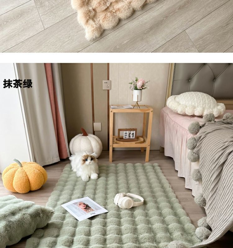 Rabbit-like plush cream-style plush carpet, bubble plush floor mat, bedroom bedside blanket, living room bay window mat, household blanket pic 10
