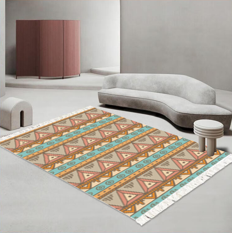 High-end light luxury fringed dove velvet carpet, water-absorbing, anti-slip, machine-washable floor mat, sofa, coffee table carpet Specification image