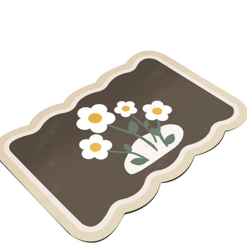 Fresh and clean flower bathroom entrance mat, absorbent bathroom door anti-slip foot mat, thickened bathroom entrance mat Application Scenario