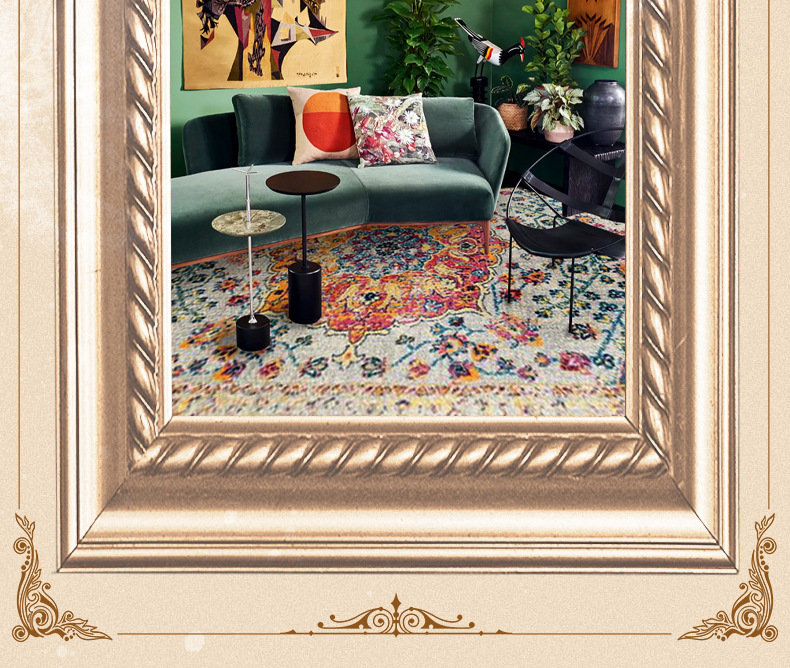 复古欧式客厅大地毯卧室满铺床边家用茶几沙发地垫波斯可机洗厂家详情2