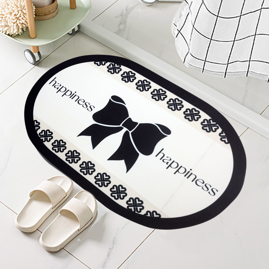 Nordic entrance door mat, leather washable and non-washable mat, door entry foot mat, household door mat, dirt-resistant carpet mat Item Picture