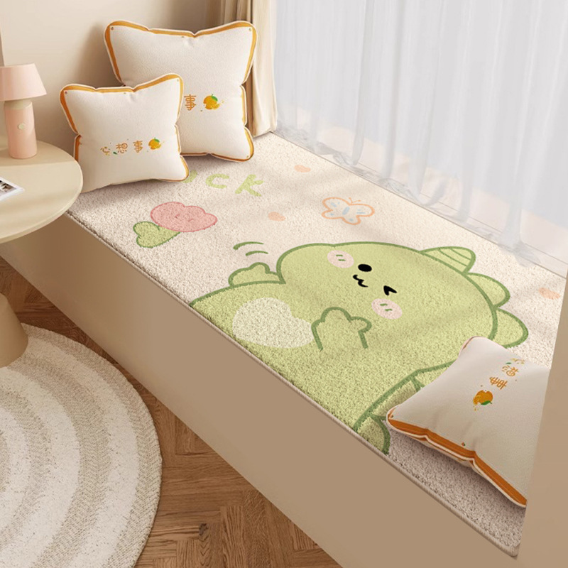 Cartoon animal bay window mat, all-season applicable window sill and balcony mat, can be cut to any size, imitation cashmere anti-slip thickened mat Item Picture