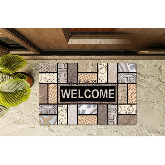 Printed anti-slip foot MATS, rubber flocked floor MATS, entrance door MATS Application Scenario
