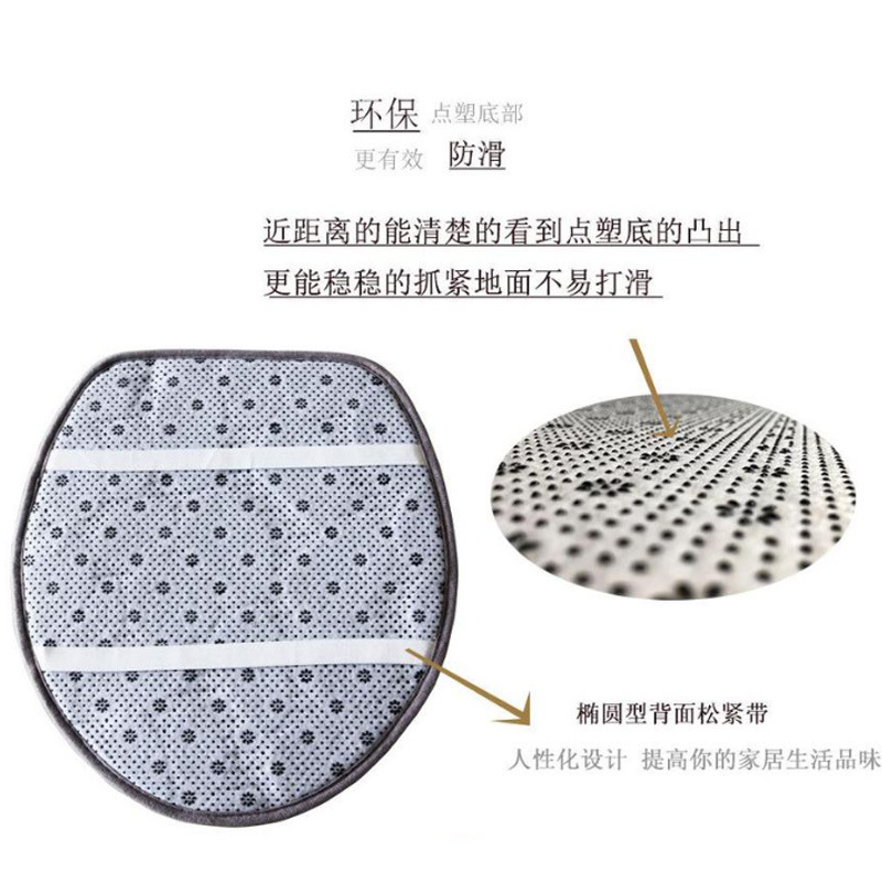 Batch customized color European-style toilet embossed anti-slip solid color carpet memory water-absorbing anti-slip floor mat details Picture