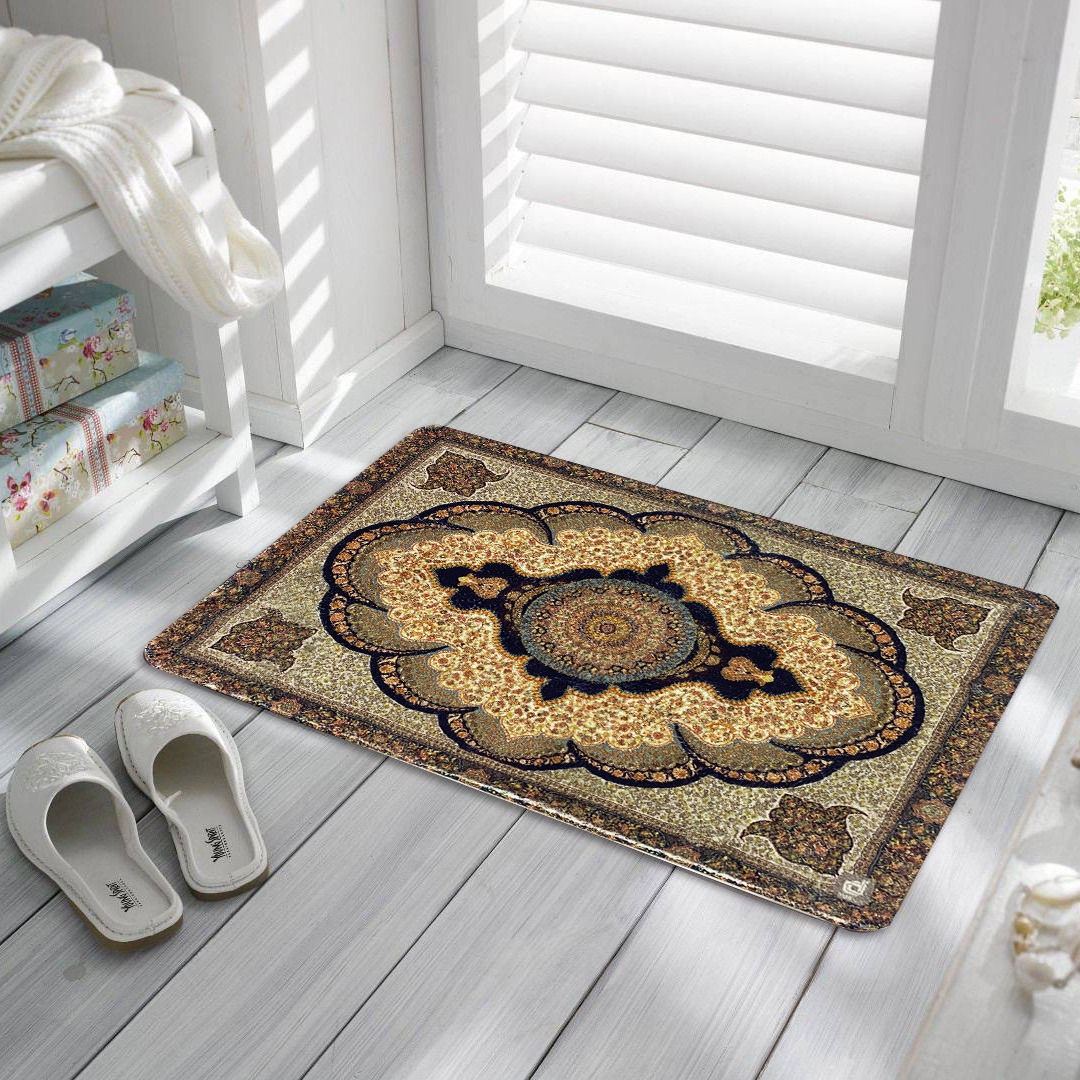 High-end light luxury European-style crystal velvet printed carpet, living room, bedroom, study, makeup table, floor mat, water-absorbing and anti-slip carpet details Picture