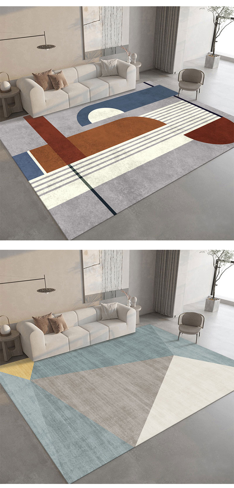 厂家新款北欧简约卧室家用印花客厅地毯 批发现代几何沙发茶几毯详情9