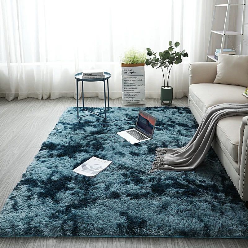 Amazon's best-selling silk and wool tie-dyed living room carpet, long wool thickened sponge floor mat, foldable one-piece dropshipping carpet