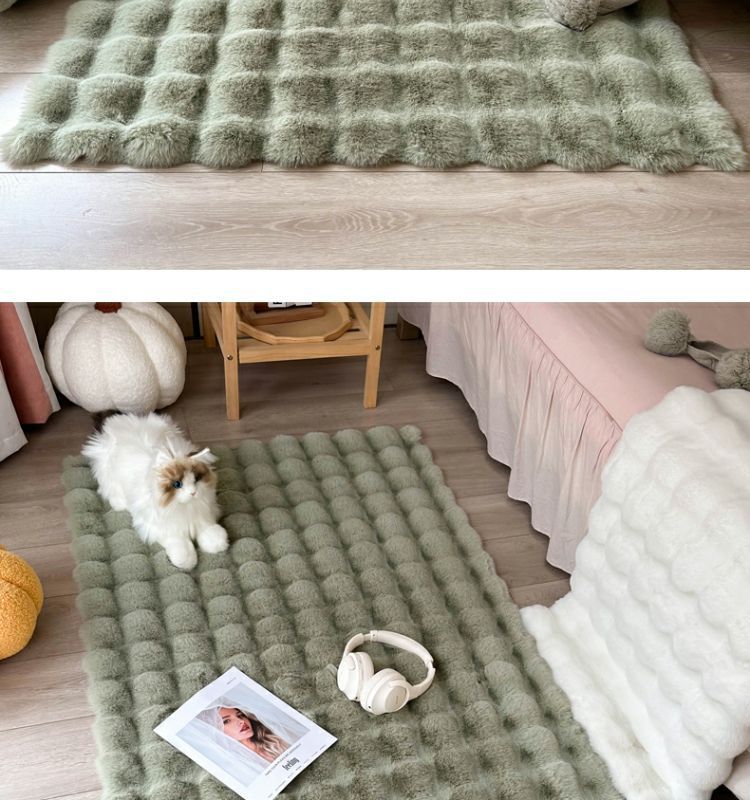 Rabbit-like plush cream-style plush carpet, bubble plush floor mat, bedroom bedside blanket, living room bay window mat, household blanket pic 11