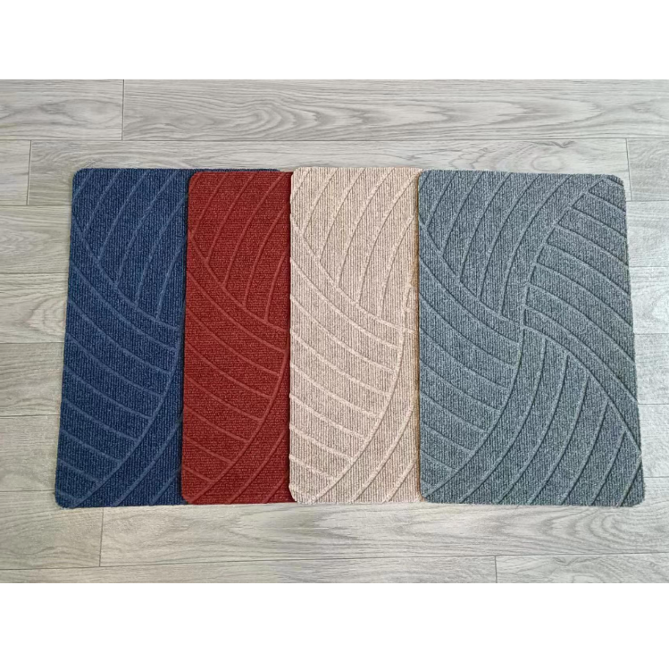 High-end entrance door floor mat, anti-slip bottom, PVC single-striped embossed doorplate, outside and outdoors dirt-resistant carpet Specification image