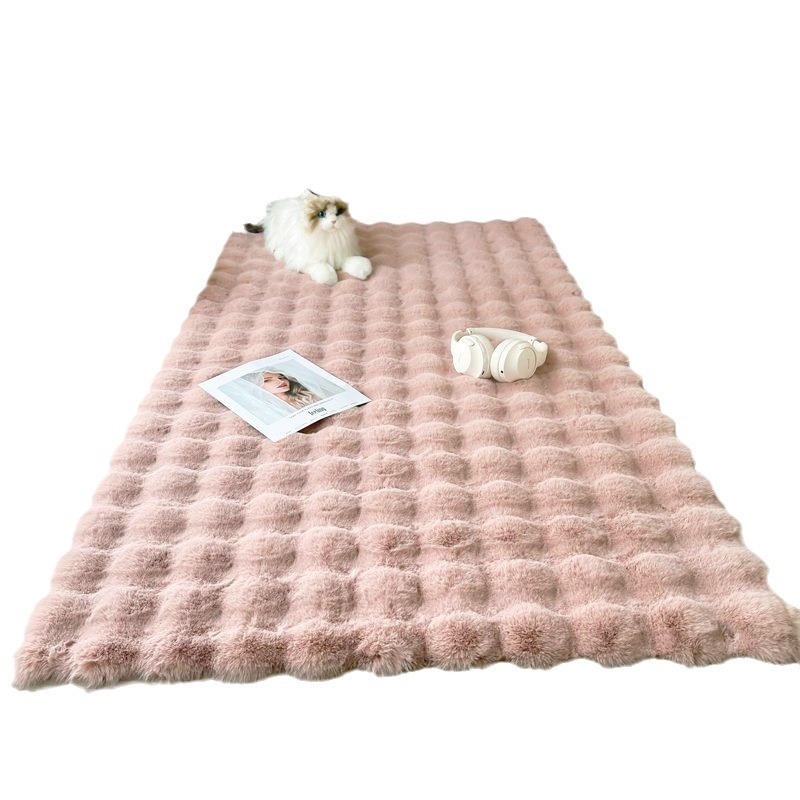 Rabbit-like plush cream-style plush carpet, bubble plush floor mat, bedroom bedside blanket, living room bay window mat, household blanket Specification image