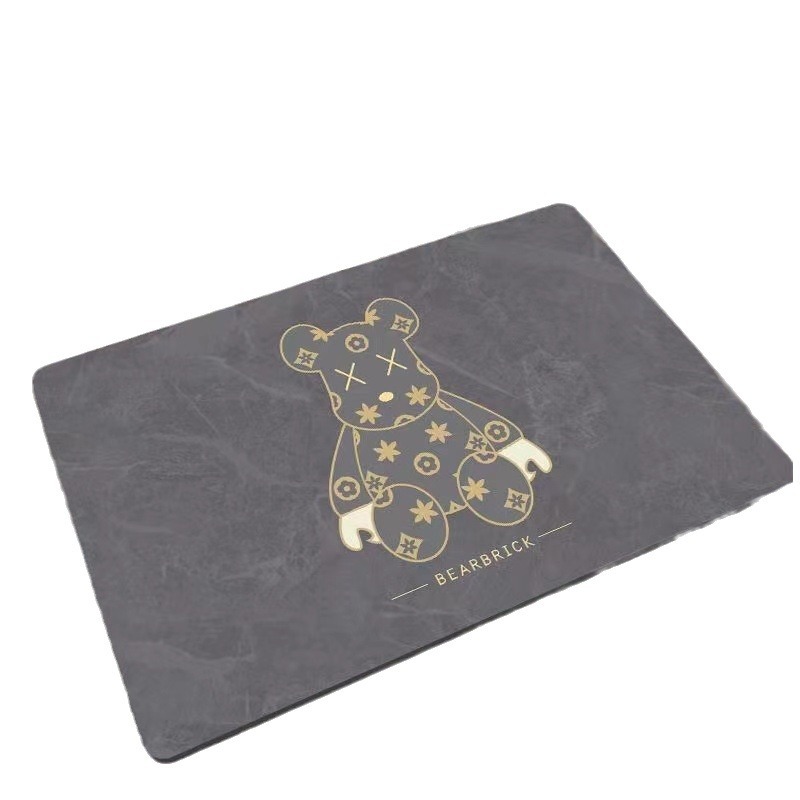 New crystal velvet Violent Bear floor mat, bathroom quick-drying, water-absorbing, anti-slip foot mat, household entrance floor mat Application Scenario