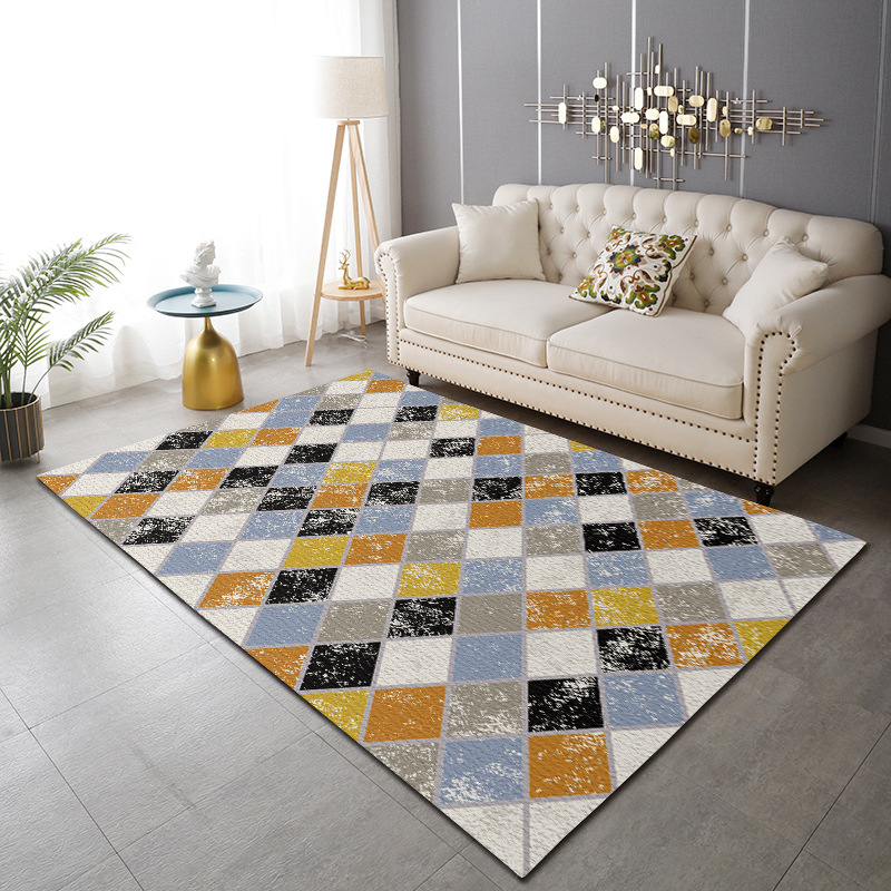 Wholesale of Nordic entrance bedroom, home printed living room carpets, modern geometric sofas, coffee tables and blankets from the manufacturer