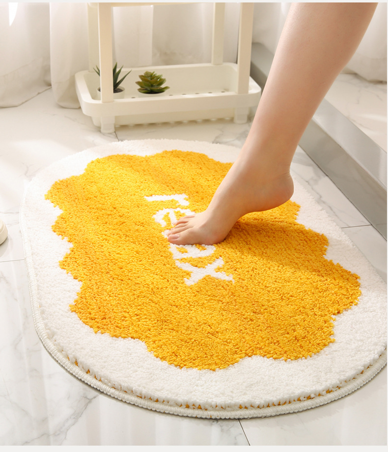 Cream-style floor MATS, bathroom absorbent floor MATS, anti-slip MATS for home washrooms, door MATS for bathroom entrances, and bathroom carpets pic 2