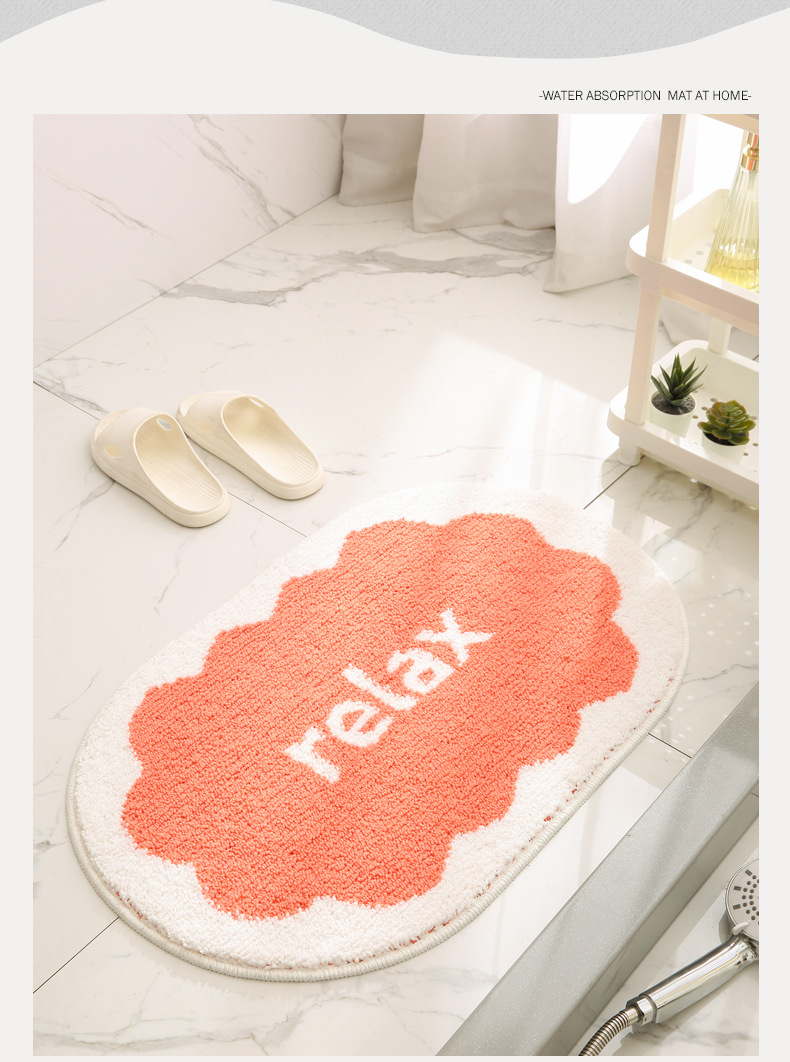 Cream-style floor MATS, bathroom absorbent floor MATS, anti-slip MATS for home washrooms, door MATS for bathroom entrances, and bathroom carpets pic 12