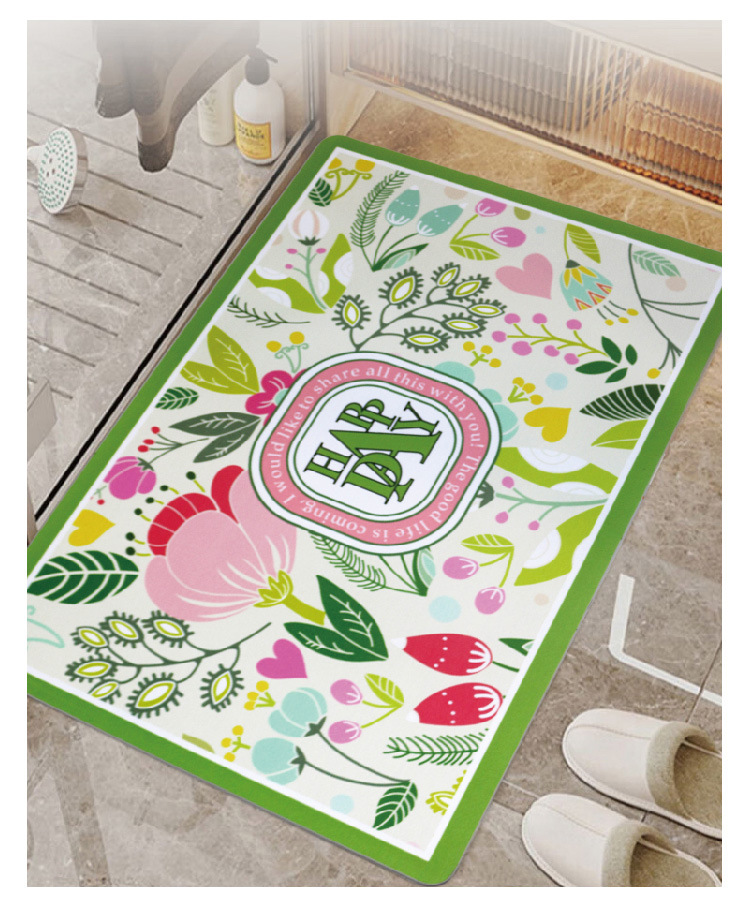 硅藻泥吸水脚垫地垫卫生间速干浴室门口防滑垫厕所地垫子卫浴详情3