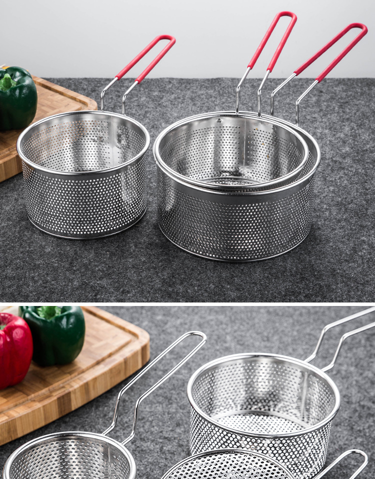 304 stainless steel deep fryer, frying basket, spicy hot pot, strainer spoon, strainer spoon, cooking noodles, scooping noodles, rice noodle fence, deep-frying strainer pic 12