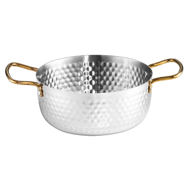 Cross-border Korean-style thickened stainless steel ramen pot, double-ear instant noodle pot, soup pot, small hot pot, stainless steel creative pot Specification image