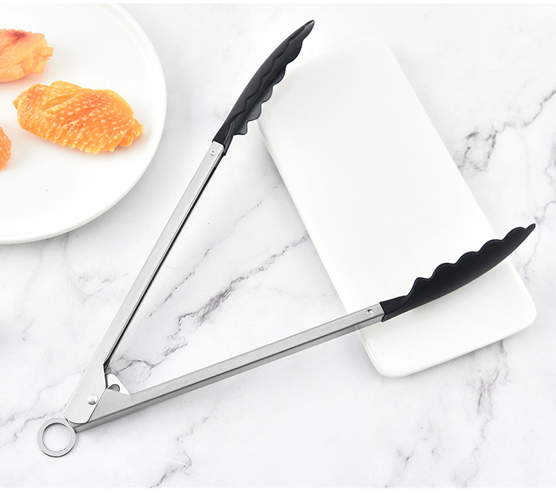 11-inch food tongs, household nylon food tongs, baking BBQ barbecue tongs, buffet steak tongs, 12-inch bread tongs pic 11