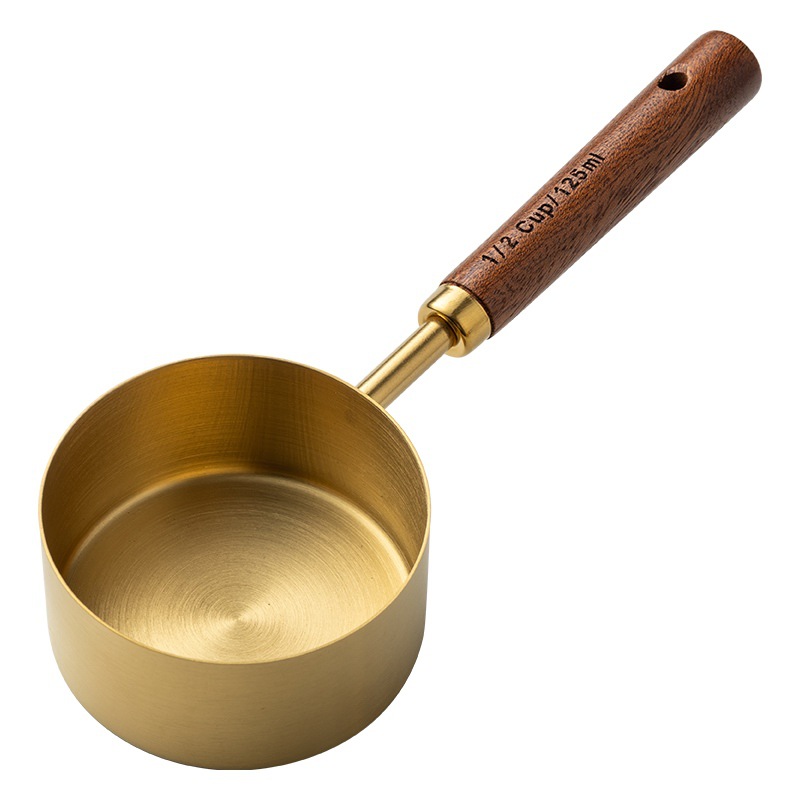 8-piece measuring cup and measuring spoon set, stainless steel coffee spoon, wooden handle measuring spoon, gram measuring spoon, measuring spoon, coffee bean spoon Application Scenario