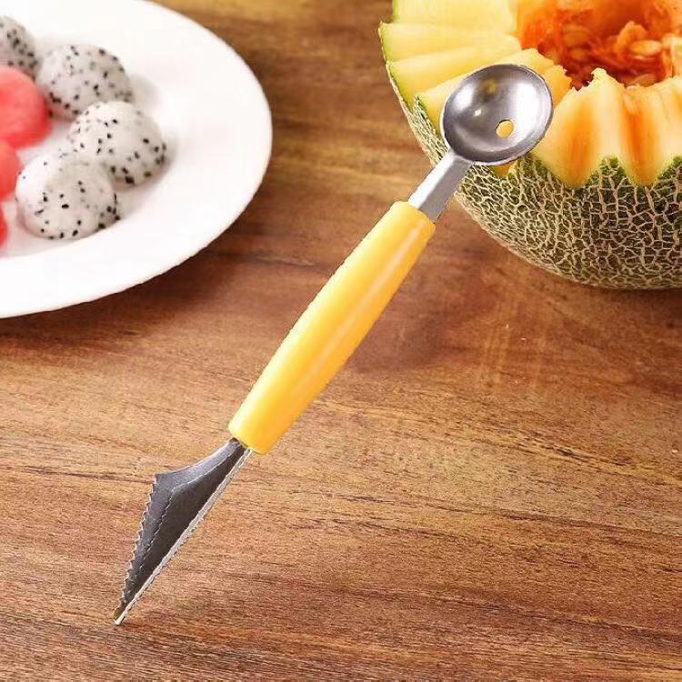 Stainless steel watermelon ball scorer, fruit ball scorer, double-head kitchen watermelon cutting, carved knife, platter scoop, a magic tool pic 15