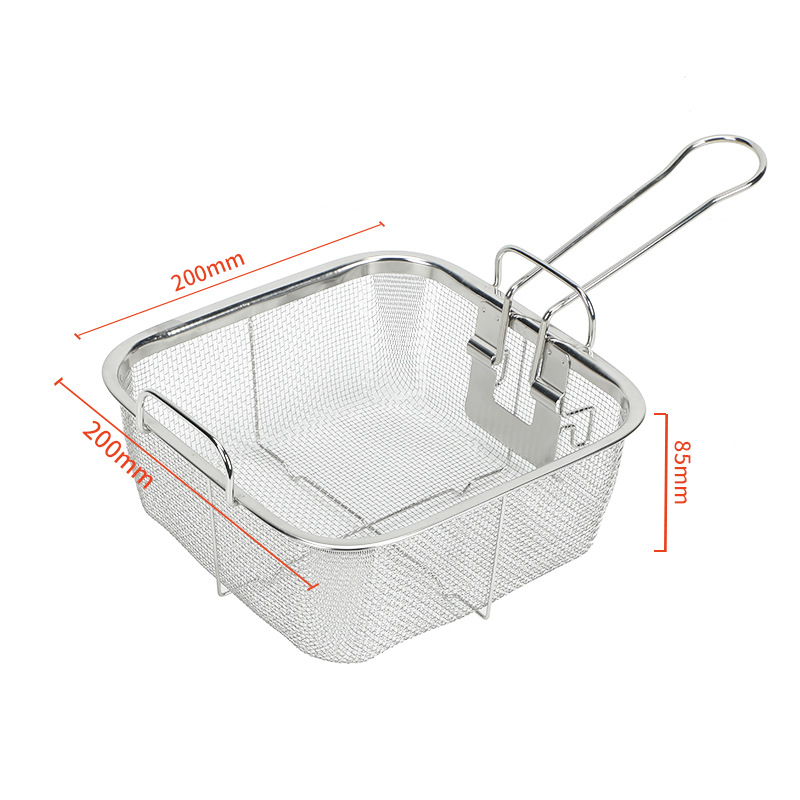 Multi-functional commercial square fryer basket, commercial fryer net, oil-frying blue drain net, fryer basket, filter net, fryer frame Item Picture