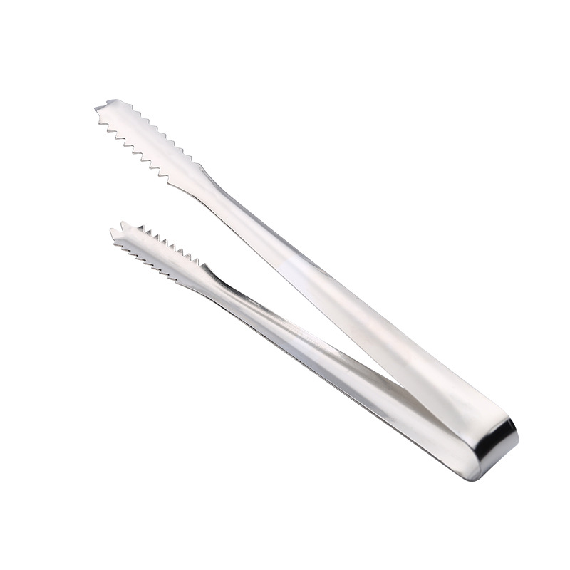 Thickened stainless steel ice cube tongs, ice cube tongs, towel bread tongs, food tongs, fruit lemon tongs, barbecue tongs Application Scenario