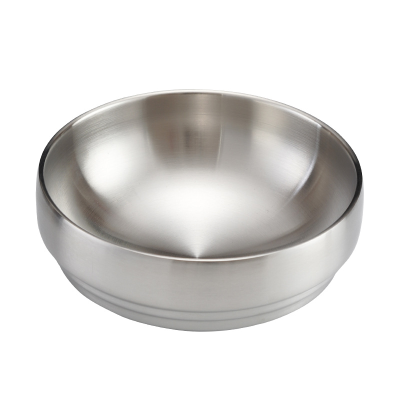 Korean-style stainless steel double-layer cold noodle bowl, mixed rice bowl, rice bowl, screw powder ramen bowl, instant noodle bowl, large soup bowl, gold Application Scenario