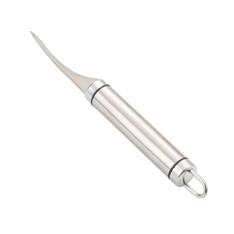 430 stainless steel shrimp thread remover knife, a special tool for seafood hot pot kitchens, is a stainless steel tool for picking shrimp threads and peeling the backs of shrimp Application Scenario