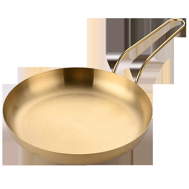Creative snack plates with handles, stainless steel golden dessert plates, commercial Western-style steak plates, barbecue plates, flat plates and vegetable plates Application Scenario