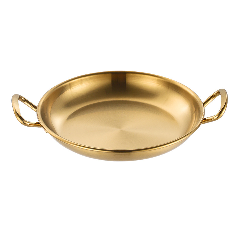 Korean-style stainless steel snack plate, double-ear kimchi plate, cold dish plate, French fries, fried chicken, grilled meat plate, golden pastry plate Application Scenario