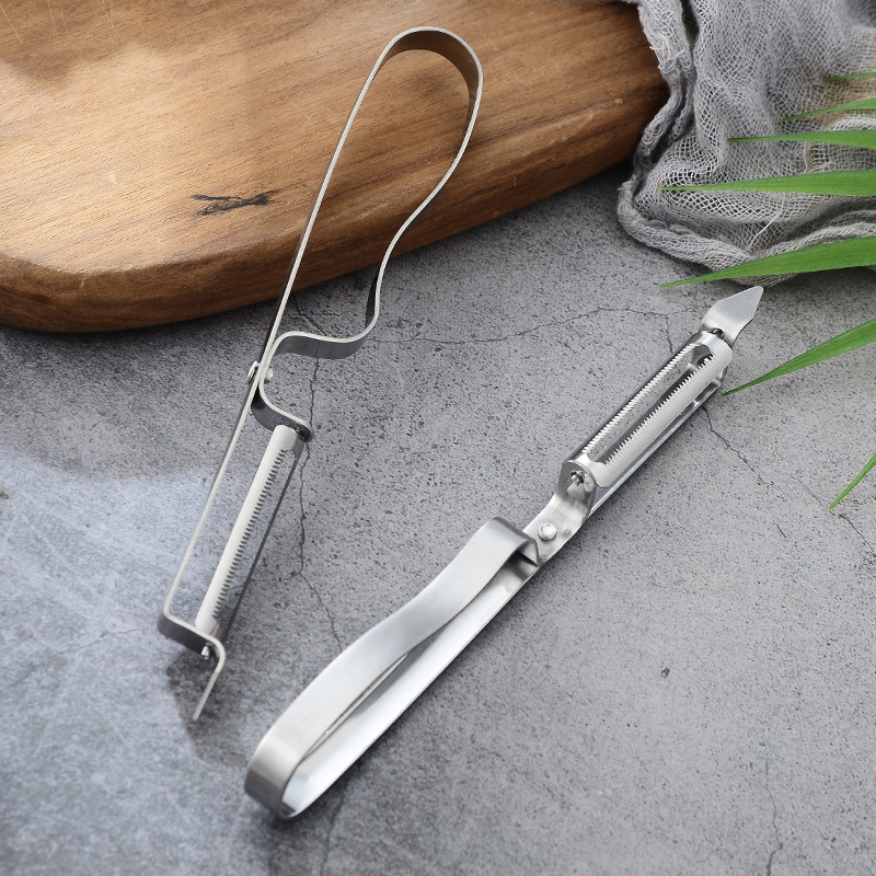 Multi-functional stainless steel pointed peeler, two-in-one household peeler, fruit peeler, melon peeler details Picture