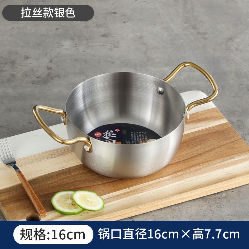 Cross-border Korean-style thickened stainless steel ramen pot, double-ear instant noodle pot, soup pot, small hot pot, stainless steel creative pot Application Scenario