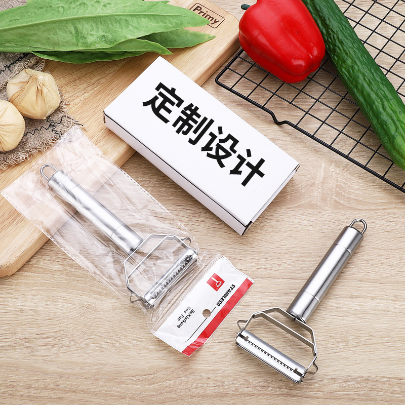 Manufacturer's in-stock stainless steel double-head grater, multi-functional peeler, two-in-one fruit peeler, potato and melon peeler Specification image