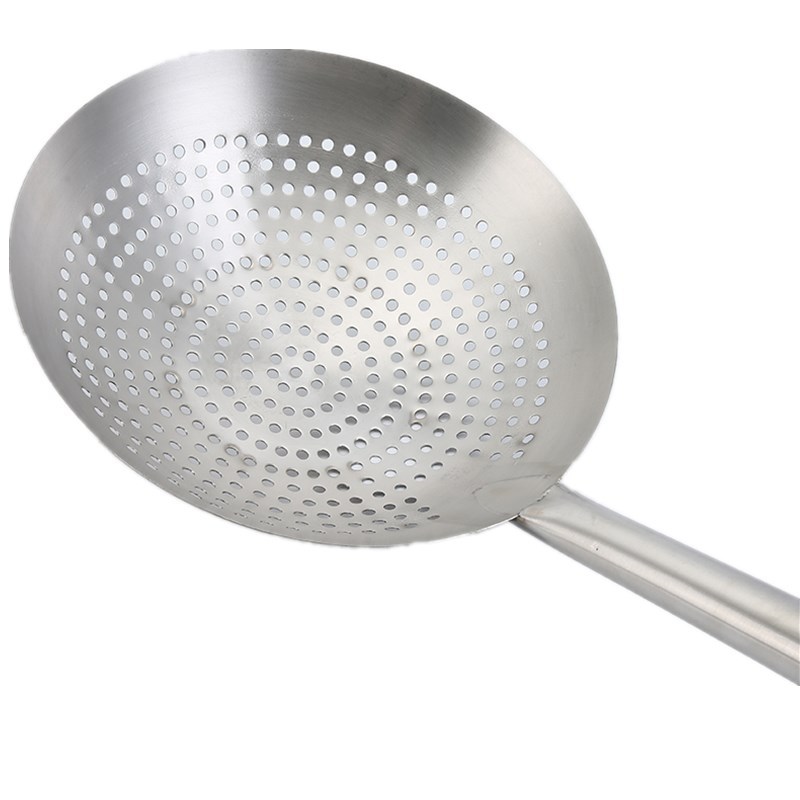 Stainless steel chef oil strainer 28/30cm large strainer spoon kitchenware filter strainer large spoon for frying cold shrimp Specification image