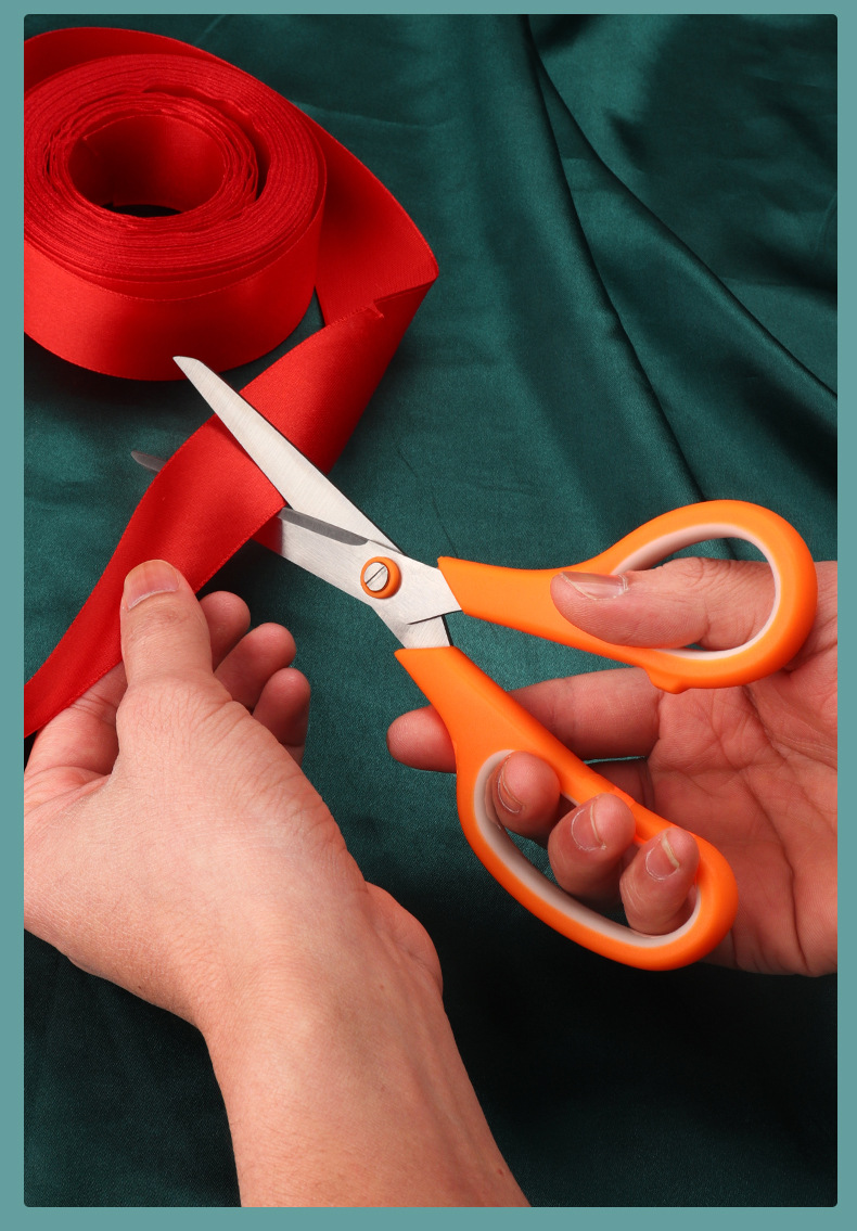Stainless steel multi-functional set, student scissors, handicraft DIY two-color scissors, home teaching materials, office gift scissors pic 6