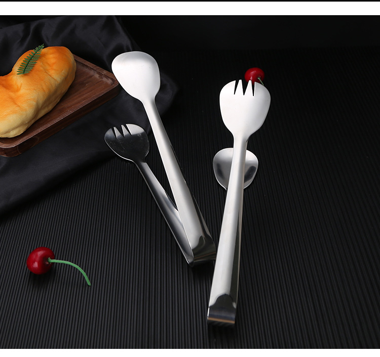 Stainless steel food tongs, thickened bread tongs, hotel steak tongs, buffet barbecue meat, anti-scald, factory direct sales and wholesale pic 9