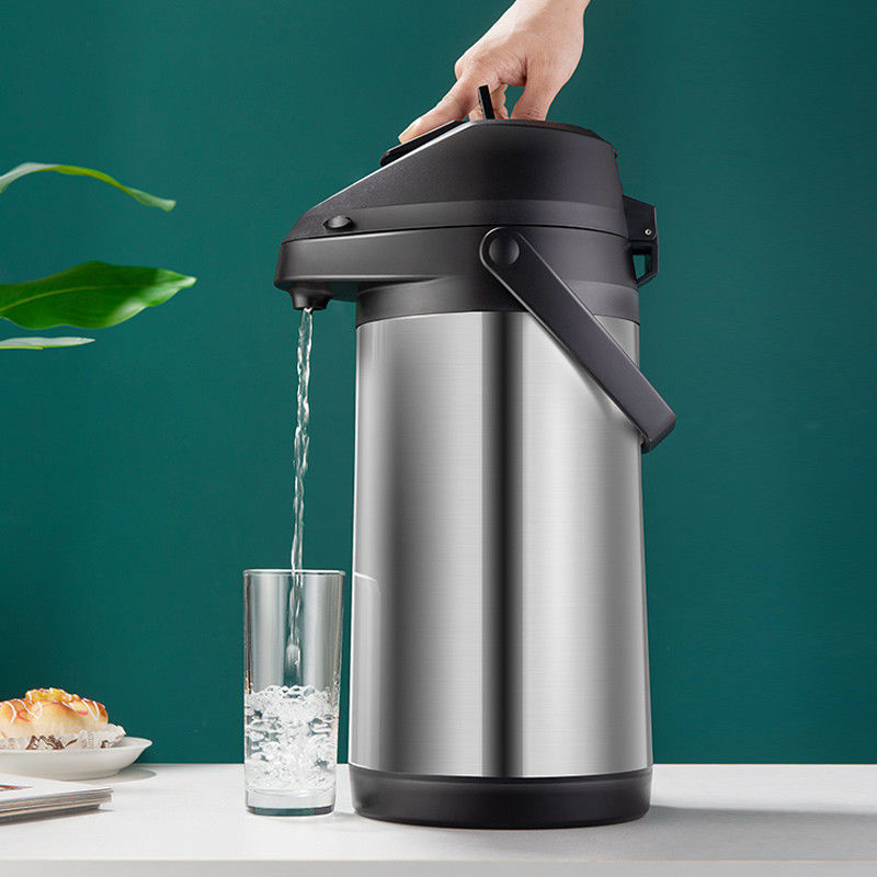Pneumatic thermos flask, household large-capacity insulated kettle, stainless steel inner liner and outer shell, press-type thermos flask, boiling water bottle