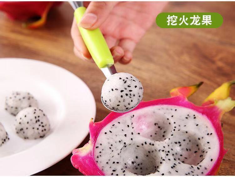 Stainless steel watermelon ball scorer, fruit ball scorer, double-head kitchen watermelon cutting, carved knife, platter scoop, a magic tool pic 5